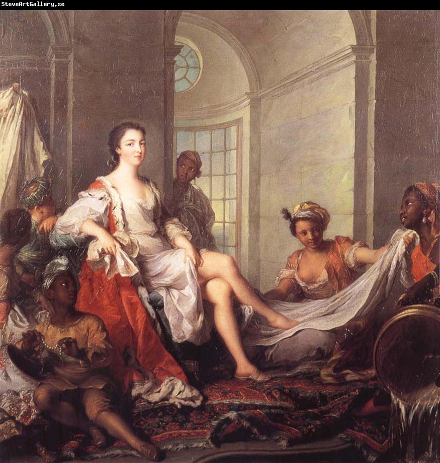 Jjean-Marc nattier Mademoiselle de Clermont at her Bath,Attended by Slaves